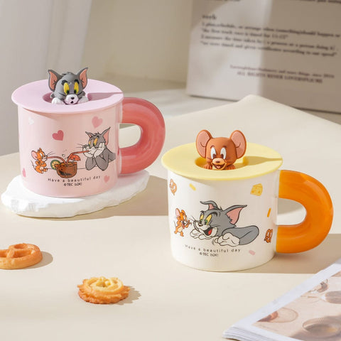 Tom And Jerry Coffee Mugs With Lid and Doll)