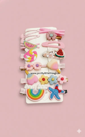 Quirky kids Hair Clips Pack (Pack of 14 pcs) [HCKP14]