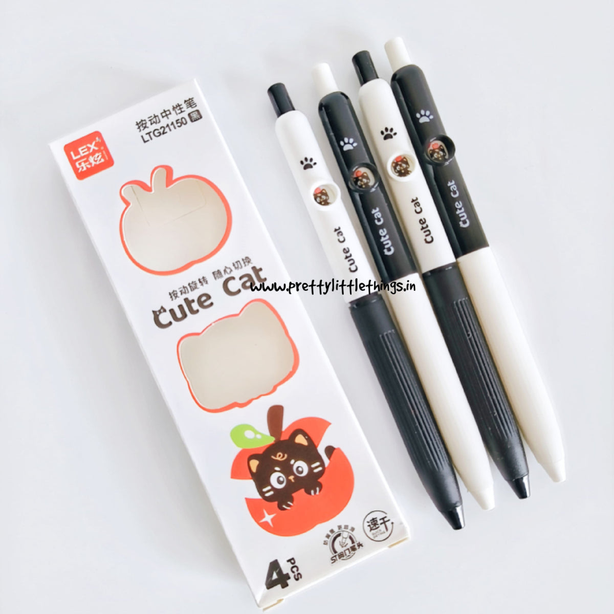 Cute Cat Gel Pens Pack (4 pieces pack)
