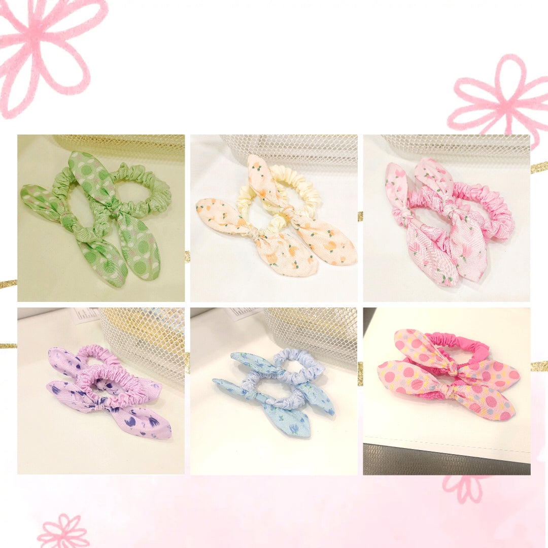 Kids Printed Scrunchies with Bows
