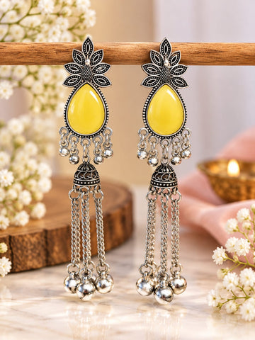 Chandrika Jhumka Earrings, Oxidised Earrings