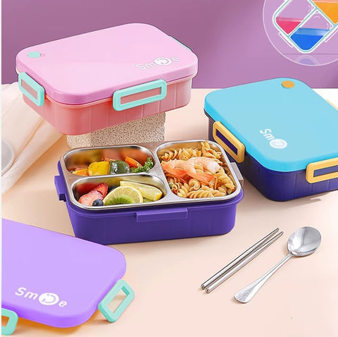 Solid Colors Elegant 3 Section Tiffin