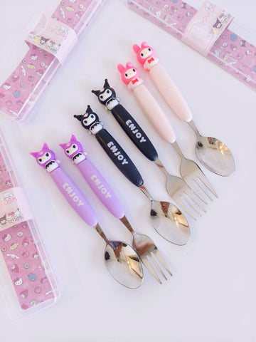 Sanrio Kuromi & Friends Spoon Fork Set (Cutlery Set)
