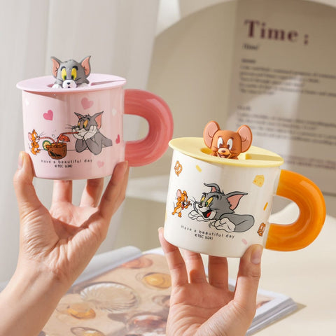 Tom And Jerry Coffee Mugs With Lid and Doll)