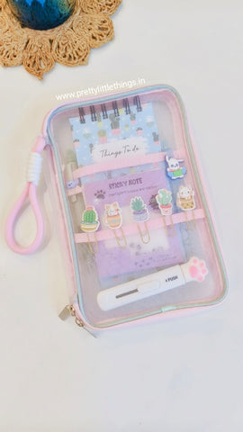 Elegant Transparent Mesh Folder Pouch