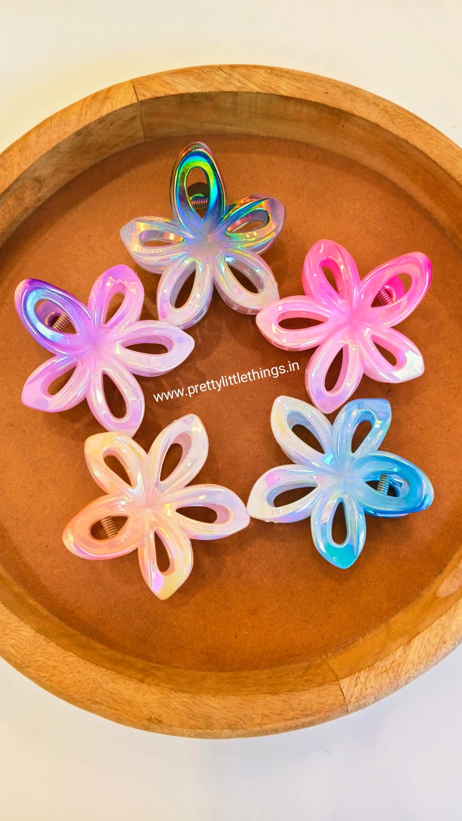 Dual Shade Claw Clip, Plumeria Flower Design