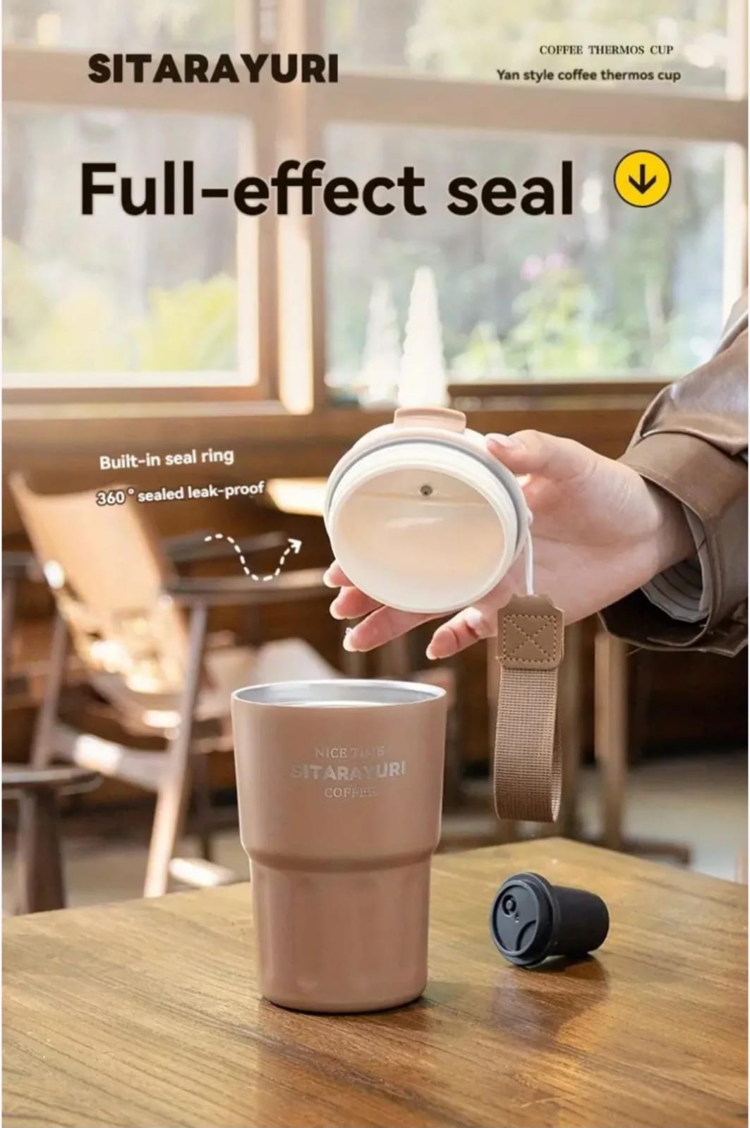 Uber Cool Insulated Travel Coffee Sippers [SITARAYURI] 360 ml