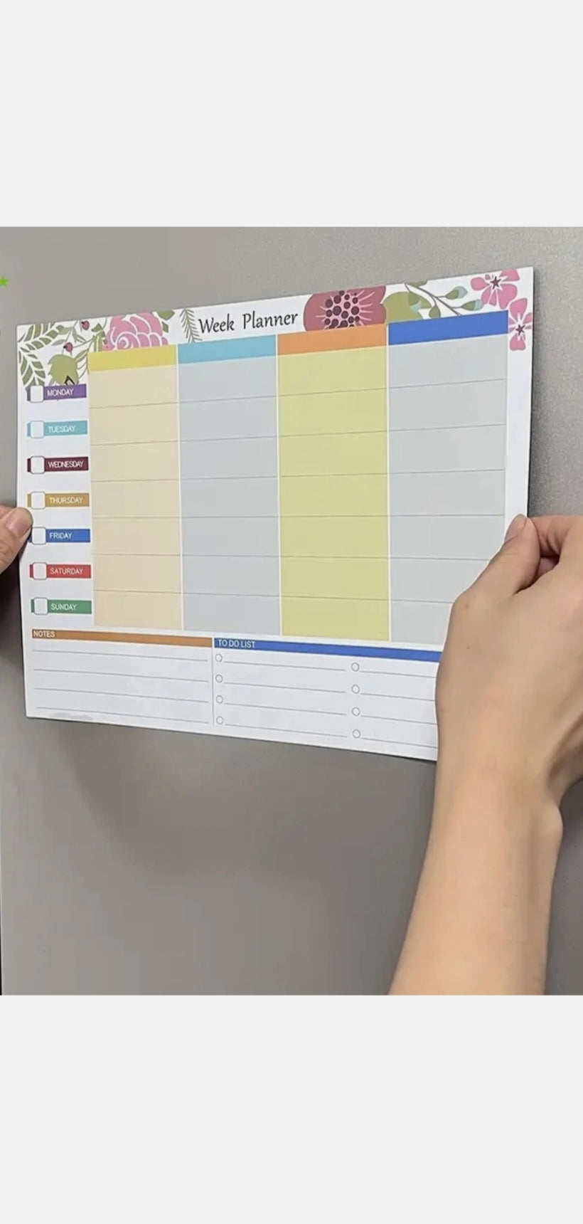 Magnetic Re- Useable Weekly Planner - Floral Print