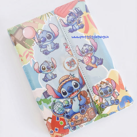 Stitch-themed journal style notebook with colorful illustrations on a white background