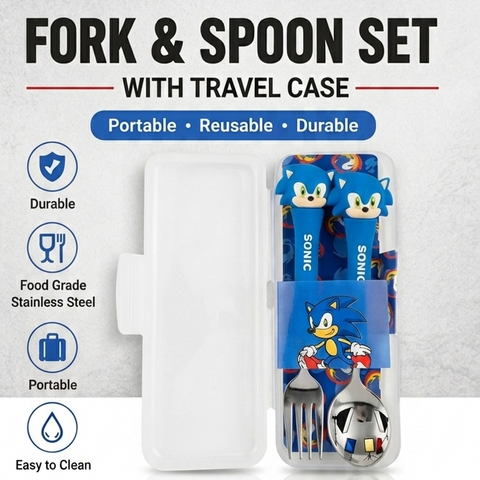 Kids Steel Spoon Form Set - Sonic Theme