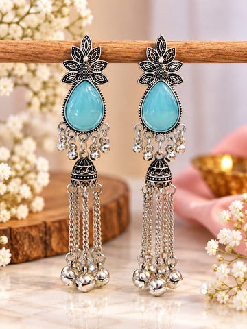 Chandrika Jhumka Earrings, Oxidised Earrings