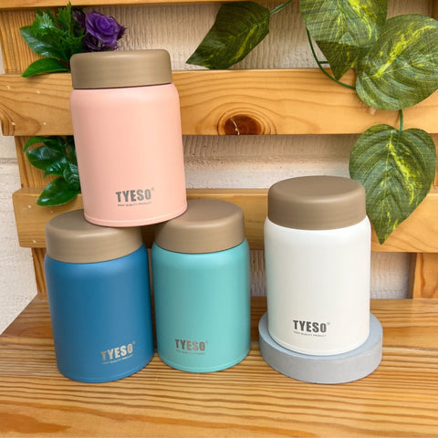 Tyeso Pastel Colors Stainless Steel Insulated Compact Flask. Pink, Blue, Teal & White Colors. 