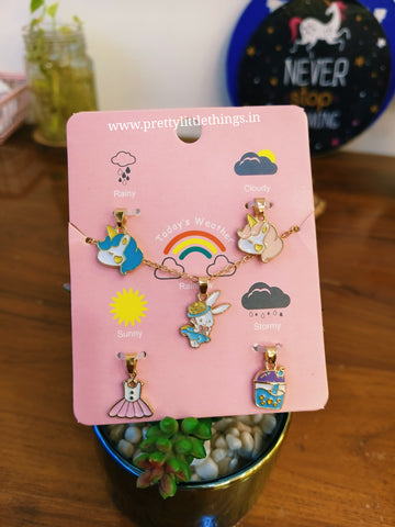 Chain & Charms Pendants Set