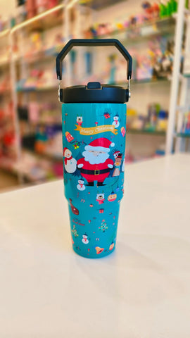 Christmas Theme Ice Flow Style Steel Tumblers 900 ml