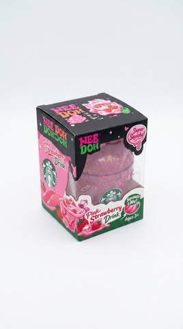 Nee Doh Starbucks Style Strawberry Drink Glitter Squishy