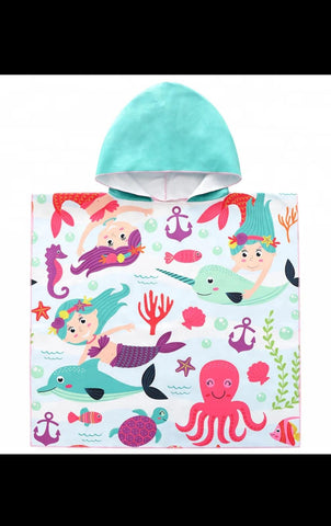 Hoodie Poncho Swim / Bath Towels