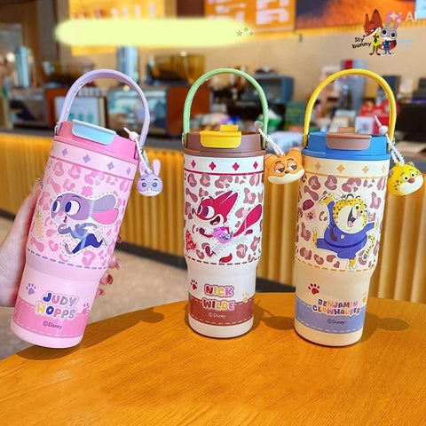 Zootopia Steel Flip Straw Tumblers (700 ml)