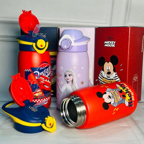 Disney Theme Kids Bottles (520 ml, Straw Sipper, Steel Insulated)