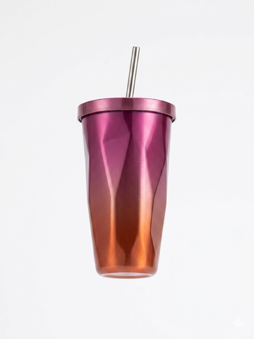 Diamond Cut Portable Ombre Steel Insulated Sippers