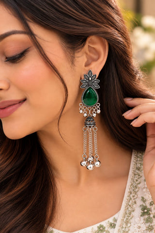 Chandrika Jhumka Earrings, Oxidised Earrings