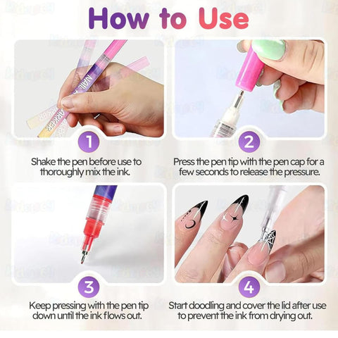 Nail Art Markers Pack [Nail Art Pens 12 Colors]