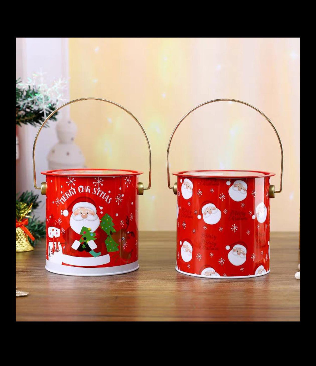 Christmas Tin Bucket