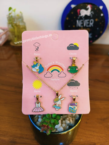 Chain & Charms Pendants Set