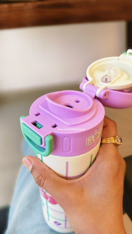Sleek Insulated Water Bottles Donut / Kitty Dual Sipper [520 ml]