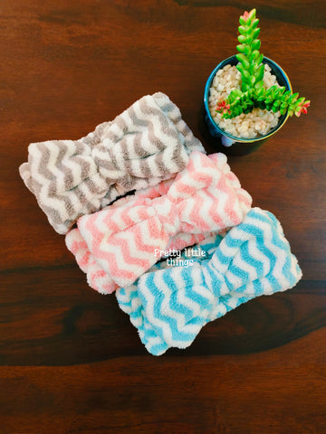Microfibre Striped Hair Wraps